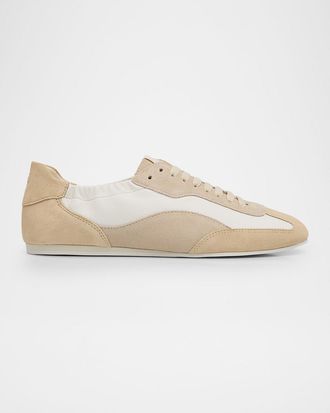SIMKHAI Georgie Suede and Leather Low-Top Sneakers