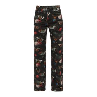 R13 Gedrukte broek - Dames - Jeans - Zwart - Maat: W27 Denim