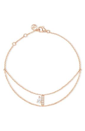 Repossi Diamond Letters Bracelet in Rose Gold at Nordstrom, Size 17