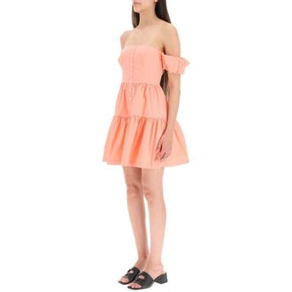 Staud Womens Orange Cotton Casual Dress