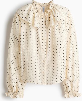 H&M Bluse mit Volants - Beige