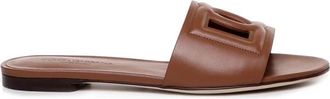 Dolce & Gabbana Slippers - Dames - Sandalen - Bruin - 36 EU - Leer - Schoenen