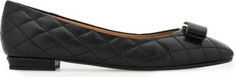 Ferragamo Black Quilted Varina Ballet Flats