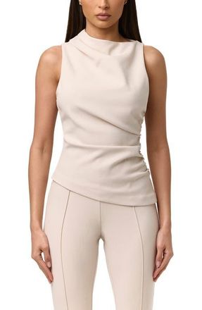 Naked Wardrobe Suiting Asymmetric Top in Melange Beige at Nordstrom, Size X-Small