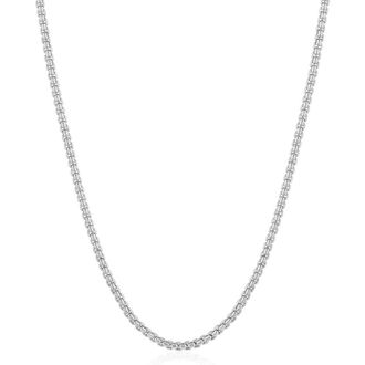 Crislu Layer Up Rounded Box Chain Necklace in Pure Platinum /Clear Stone at Nordstrom, Size 16 In