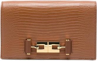 Elisabetta Franchi Reptile-effect Logo-plaque Clutch Bag