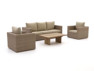 Intenso Furniture Intenso Carpino/ROUGH-L stoel-bank loungeset 4 delig