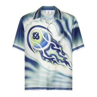 Casablanca Short Sleeve Shirts, male, Multicolor, Size: XL The Art of the Serve Shirt