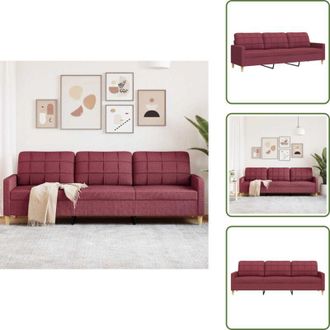 vidaXL Divano moderno - vidaXL Divano a 3 Posti Rosso Vino 210 cm in Tessuto - Divano rosso vino