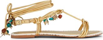 Kurt Geiger Womens Leather Roux Sandals - Gold - Size UK 6