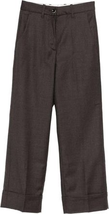 Nine In The Morning Pantaloni MIna con orlo con risvolto - Marrone