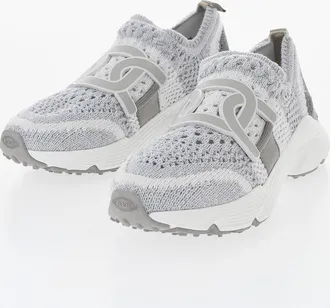 Tod's Sneakers Slip-on in Maglia Tecnica con Dettaglio in Pelle Tods