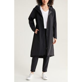 Zella Journey Water Resistant Raincoat in Black at Nordstrom Rack, Size Small