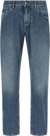 Dolce & Gabbana Blue Logo Embroidery Jeans