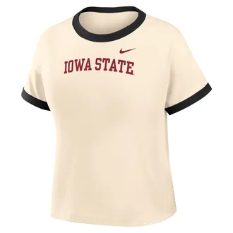 Nike Womens College (Iowa State Ringer T-Shirt in Brown | IV9336-120