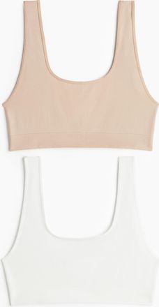H&M 2er-Pack Soft-BHs Seamless - White