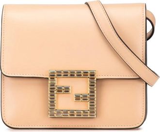 Fendi Pre-owned Cross Body Bags, female, Beige, Size: ONE SIZE Pre-owned Fendigraphy Mini Leather Crossbody