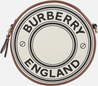 Burberry Womens Mini Louise Round Canvas Crossbody Bag - Black - Size: UNI