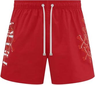 Amiri Beachwear, male, Red, S, Red Bones Swim Shorts