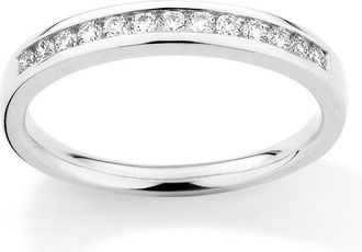 Jewelco London 18ct White Gold Diamond 0.25ct Eternity Wedding Band Ring - 3mm - RBNR02706