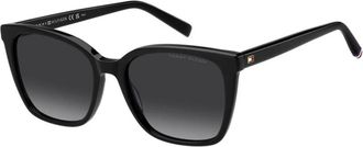 Tommy Hilfiger Authentieke Stijlvolle Zonnebril met Premium Kwaliteit - Dames - Zonnebrillen - Zwart - 54 MM - Accessoires