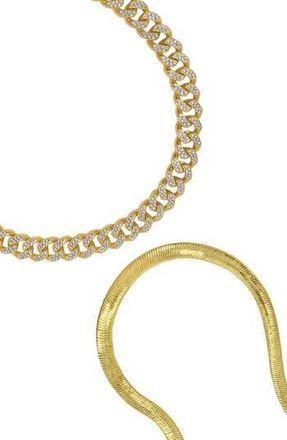 Adornia Set of 2 Chunky Chain Necklaces in Gold at Nordstrom Rack