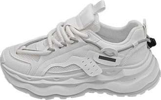 Generic Mens Running Trainers - Wide Fit Sneakers for Men Thick Bottom Heighten Shoes Solid Color Wide Fit Footwear Soft Sole Non-Slip Sneakers Comfortable Wa