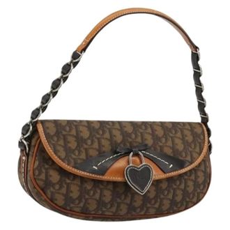 Dior Pre-owned Vintage Trotter Shoulder Bag - Dames - Pre-owned - Bruin - Maat: ONE Size Leer