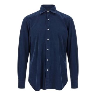 Finamore Tokyo Shirt - Heren - Overhemden - Blauw - Maat: XL Katoen