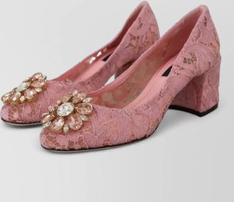 Dolce & Gabbana lace crystal-embellished pumps