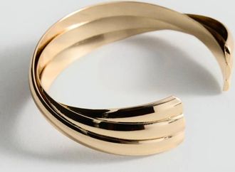 Mango Bracciale rigido rilievo oro - Donna - Taglia unica - MANGO