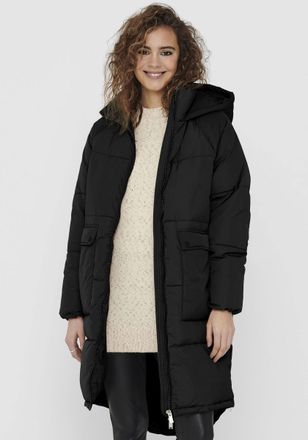 Only Steppmantel ONLY ONLGABI OVERSIZED LONG COAT OTW NOOS, Damen, Gr. M (38), schwarz, Web, Obermaterial: 100% Polyester, unifarben, oversize, M&auml;ntel Step