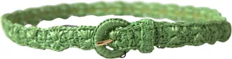 Dolce & Gabbana Green Viscose Weaved Skinny Waist Womens Belt