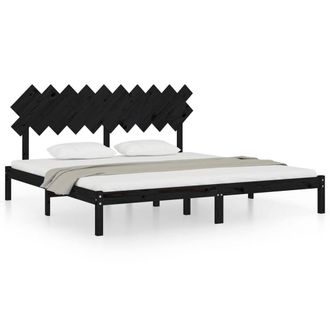 Berkfield Home Bed Frame Black 200x200 cm Solid Wood