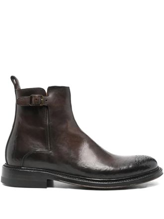 Silvano Sassetti buckle perforated boots - Brown