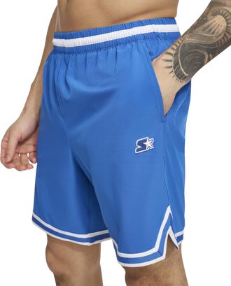 Starter Mens Quick Dry Stretch Volley Swim Trunk, Blue, S