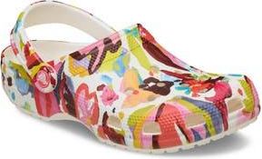 Crocs Classic Painted Floral Clog in Chalk at Nordstrom Rack, Size 9