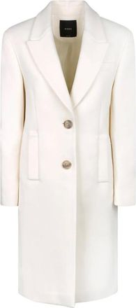 Pinko Double-Breasted Coats, female, White, Size: XL Single-breasted Coat
