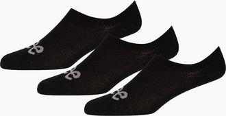 Lee Mens Chris 3 Pack No Show Liner Socks - Black - Size: 4/4.5/5/5.5/6/6.5