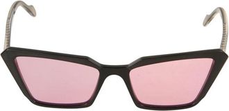 K&agrave;dor Butterfly Glamour-S Glossy Black Gold Angular Sunglasses