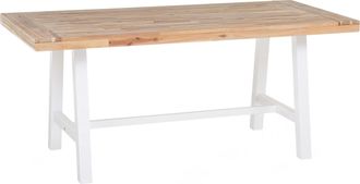 Beliani Beliani - Mesa De Comedor De Madera De Acacia Clara Y Blanco 170 X 80 Cm Para Exterior O Interior Scania