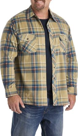 O'Neill Big & Tall Glacier Plaid Superfleece Flannel Shirt Jacket in Twill at Nordstrom, Size 2X Big