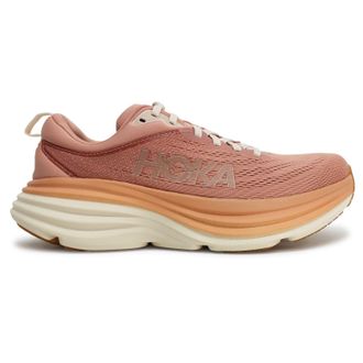 Hoka One One Hoka Bondi 8 Textile Womens Running Trainers - Sandstone Cream - Size:UK 6