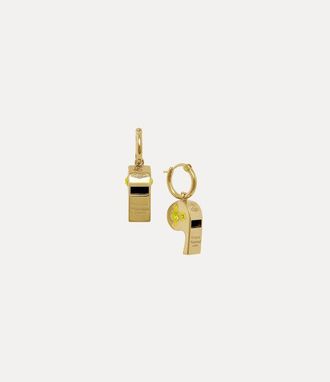 Vivienne Westwood Whistle Earrings Gold-yellow-enamel-citrine-crystal Gold-yellow-enamel-citrine-crystal Women