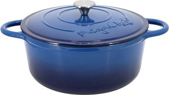 MegaChef MegaChef 6.35qt Blue Round Enameled Cast Iron Dutch Oven