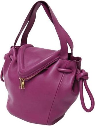 Bottega Veneta Pre-owned Handbags, female, Purple, Size: ONE SIZE Pre-owned Leather shoulder-bags
