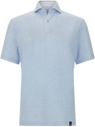 Boggi Milano plain polo shirt - men - Linen/Flax/Cotton - M - Blue