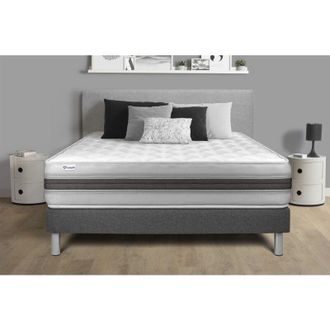 VITALIT Somier Gris + Colch&oacute;n Con Espuma Viscoel&aacute;stica 130 X 200