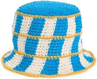 Melrose and Market Crochet Bucket Hat in Blue- Ivory Multi at Nordstrom Rack