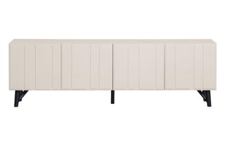 Woood Mueble TV de pino natural con 4 puertas